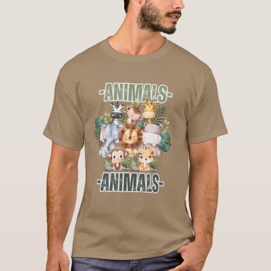 Animals retro family t-shirt (Voorkant)