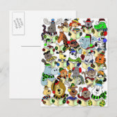 Animals singing Christmas carols Feestdagenkaart (Voorkant / Achterkant)