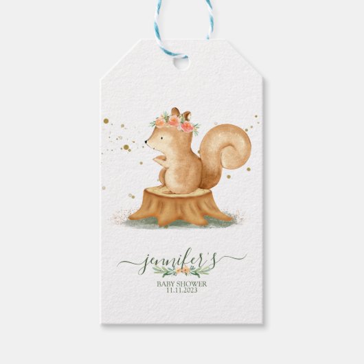 Animals Squirrel Family wildlife baby Cadeaulabel (Voorkant)