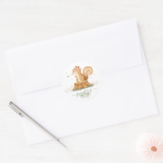 Animals Squirrel Family wildlife Ronde Sticker (Envelop)