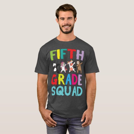 Animals Students Dabbing Backo School Fifth retro T-shirt (Voorkant volledig)