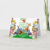 Animals Wild Een Oerwoud groen safari winter Bedankkaart (Achterkant)