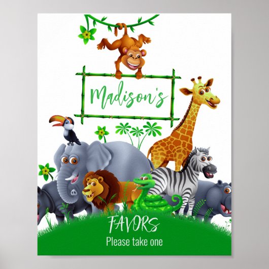 Animals Wild Een Oerwoud groen safari winter Poster (Voorkant)
