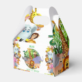 Animals Wild One Oerwoud groene safari voor kinder Bedankdoosjes (Achterkant)