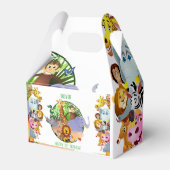 Animals Wild One Oerwoud groene safari voor kinder Bedankdoosjes (Voorkant Zijde)