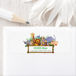 Animals Wild One Oerwoud groene safari voor kinder Etiket