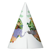 Animals Wild One Oerwoud groene safari voor kinder Feesthoedjes (Achterkant)