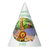 Animals Wild One Oerwoud groene safari voor kinder Feesthoedjes (Links)