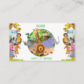 Animals Wild One Oerwoud groene safari voor kinder Informatiekaartje (Voorkant)