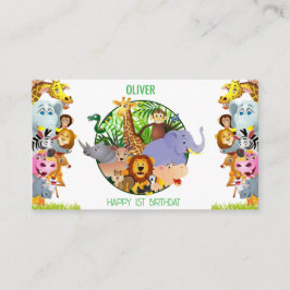 Animals Wild One Oerwoud groene safari voor kinder Informatiekaartje