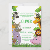 Animals Wild One Oerwoud groene safari voor kinder Kaart (Voorkant)