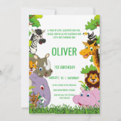 Animals Wild One Oerwoud groene safari voor kinder Kaart (Voorkant)