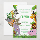 Animals Wild One Oerwoud groene safari voor kinder Kaart (Voorkant / Achterkant)