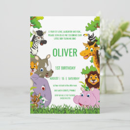 Animals Wild One Oerwoud groene safari voor kinder Kaart