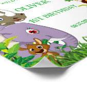 Animals Wild One Oerwoud groene safari voor kinder Poster (Hoek)