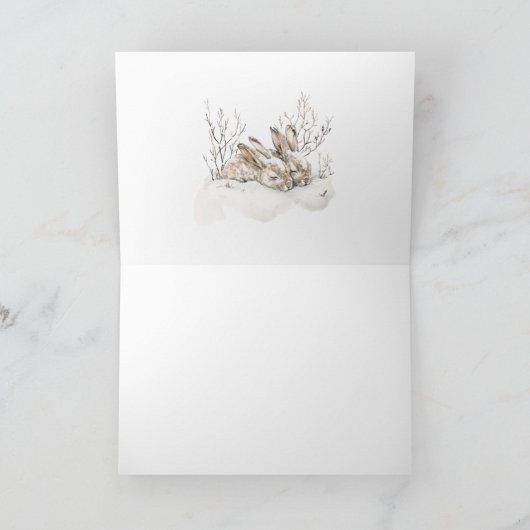 Animals Winter Forest Christmas Holiday Card Feestdagen Kaart (Binnen)