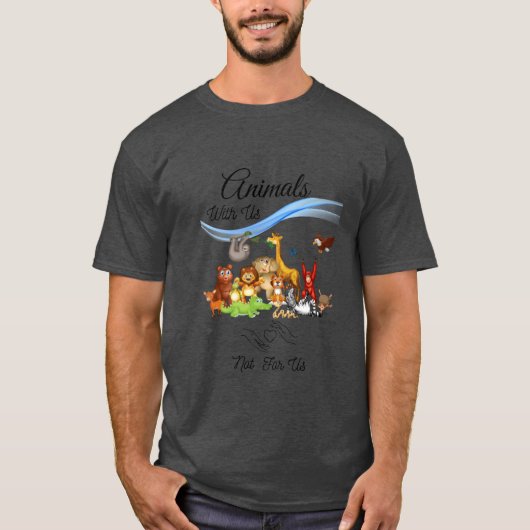 animals with us not for us retro t-shirt (Voorkant)