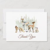 Animals Woodland Baby shower Bedankkaart (Voorkant)