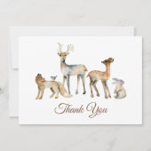 Animals Woodland Baby shower Bedankkaart (Voorkant)