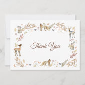 Animals Woodland Baby shower Bedankkaart (Voorkant)