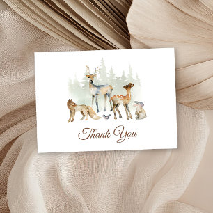 Animals Woodland Baby shower Bedankkaart
