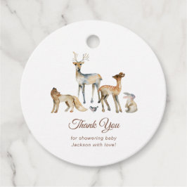 Animals Woodland Baby shower Bedankt Bedankjes Labels