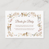 Animals Woodland Baby shower Boeken voor Baby Informatiekaartje (Voorkant)