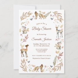Animals Woodland Baby Shower Kaart