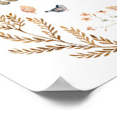 Animals Woodland Baby shower Welkom Poster (Hoek)