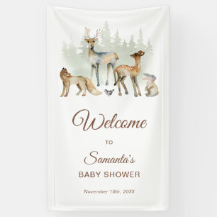 Animals Woodland Baby shower Welkom Spandoek