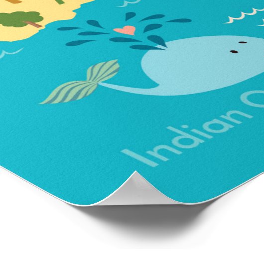 Animals World Map of Australia For Kids Poster (Hoek)