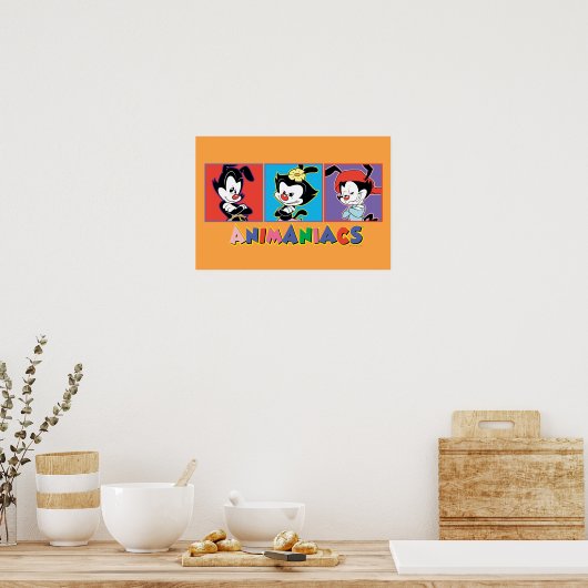 Animaniacs | Afbeelding van Yakko, Dot en Wakko-fl Poster (Keuken)