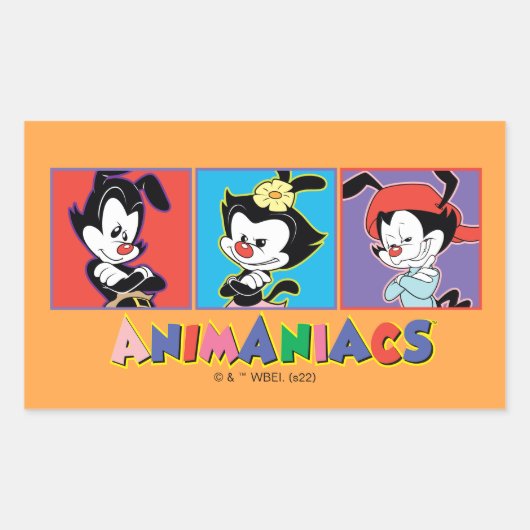 Animaniacs | Afbeelding van Yakko, Dot en Wakko-fl Rechthoekige Sticker (Voorkant)