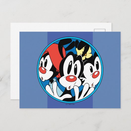 Animaniacs | Cirkel Warner Siblings Grafisch Briefkaart (Voorkant / Achterkant)