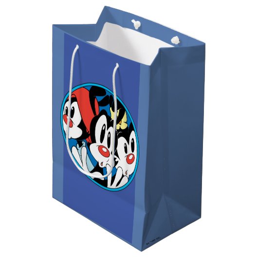 Animaniacs | Cirkel Warner Siblings Grafisch Medium Cadeauzakje (Voorkant Gekanteld)