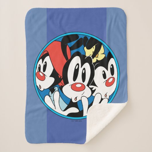 Animaniacs | Cirkel Warner Siblings Grafisch Sherpa Deken (Voorkant)