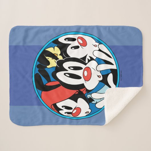 Animaniacs | Cirkel Warner Siblings Grafisch Sherpa Deken (Voorkant (horizontaal))