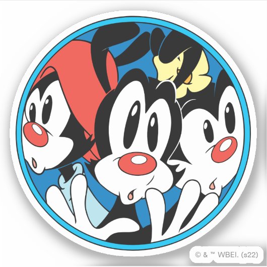 Animaniacs | Cirkel Warner Siblings Grafisch Sticker (Voorkant)