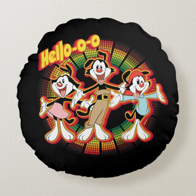 Animaniacs | Hallo-o-o Retro Equalizer Graphic Rond Kussen (Voorkant)