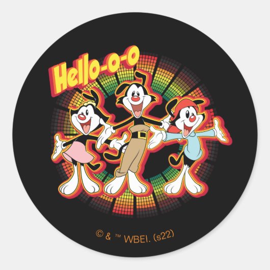 Animaniacs | Hallo-o-o Retro Equalizer Graphic Ronde Sticker (Voorkant)
