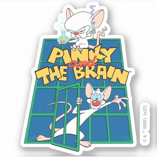 Animaniacs | Pinky en Brain Cage Graphic Sticker (Voorkant)