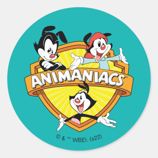Animaniacs | Warner Brothers & Zuster WB Shield Ronde Sticker (Voorkant)
