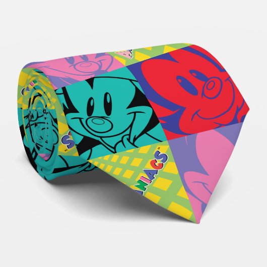 Animaniacs | Warner Siblings Pop Art Graphic Stropdas (Opgerold)