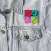 Animaniacs | Warner Siblings Pop Art Graphic Vierkante Button 5,1 Cm (In situ)