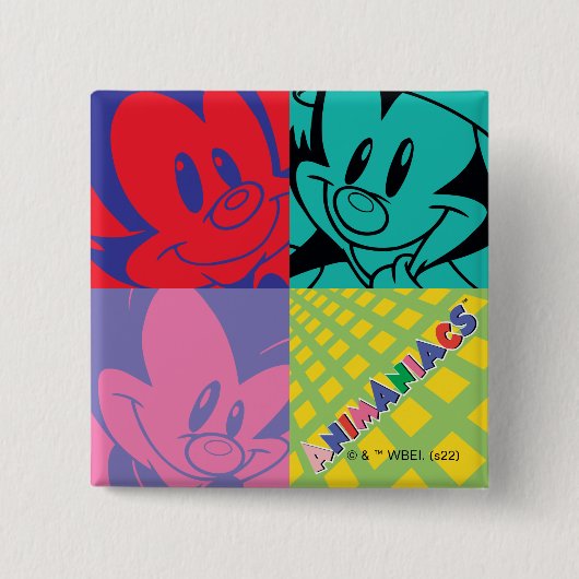 Animaniacs | Warner Siblings Pop Art Graphic Vierkante Button 5,1 Cm (Voorkant)
