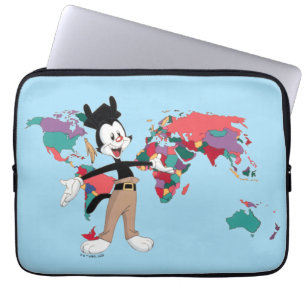 Animaniacs   Wereldkaart Yakko Grafisch Laptop Sleeve
