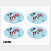 Animaniacs | Wereldkaart Yakko Grafisch Ovale Sticker (Vel)