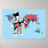 Animaniacs | Wereldkaart Yakko Grafisch Poster (Voorkant)
