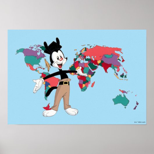 Animaniacs | Wereldkaart Yakko Grafisch Poster (Voorkant)
