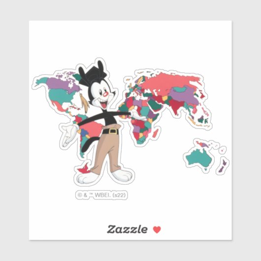 Animaniacs | Wereldkaart Yakko Grafisch Sticker (Vel)